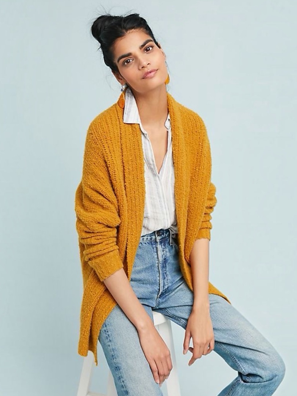 ANTHROPOLOGIE • Sleeping on Snow DuPont Cardigan in Gold